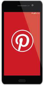 Pinterest logo op telefoon